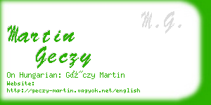 martin geczy business card